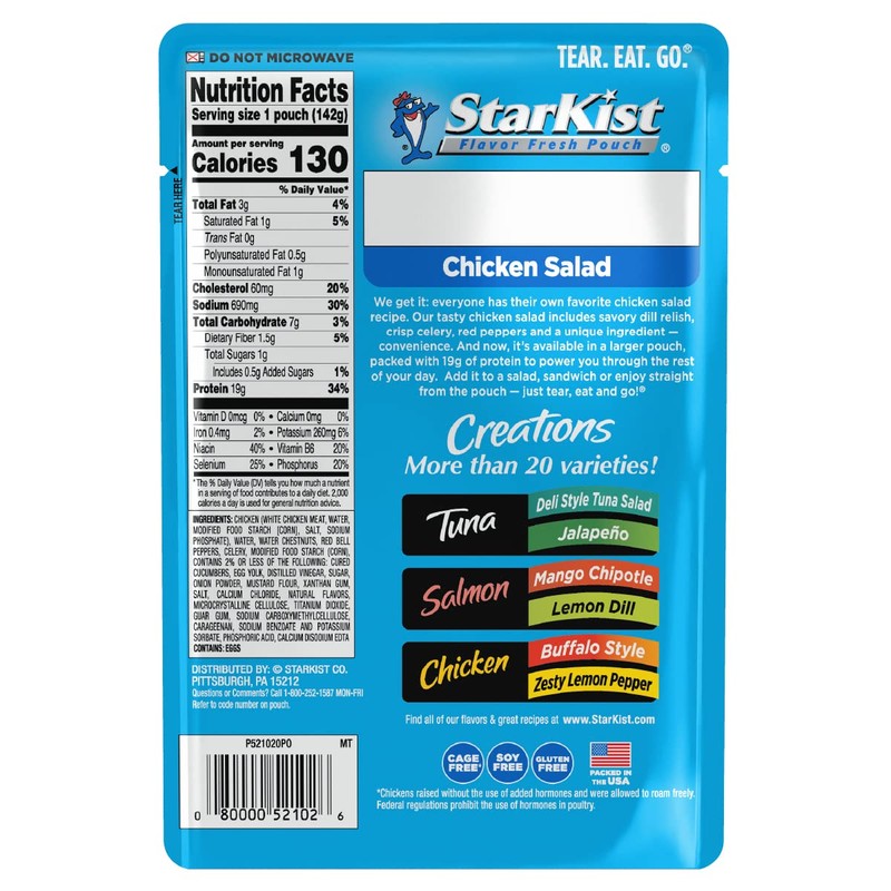 StarKist Chicken Creations Chicken Salad, 5 oz Pouch “Big Size”