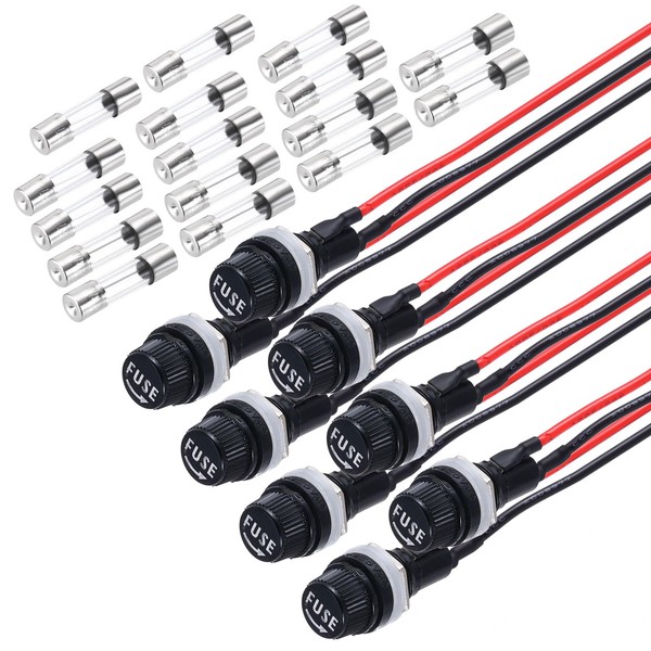 MECCANIXITY 8 Pcs Panel Mount Fuse Holder, 5 x 20mm
