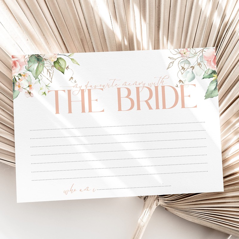 Hen Party Memory with the bride game Boho Rose 10