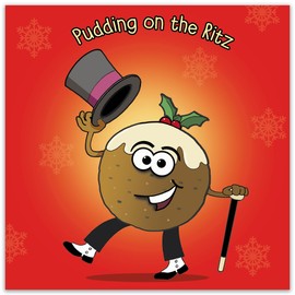 Twizler Merry Christmas Card with Christmas Pudding – Happy Christmas Card – Xmas Card – Funny Christmas Card – Womens Christmas Card – Mens Christmas Card –Male Christmas Card – Female Christmas Card