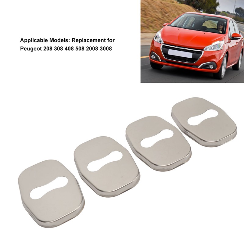 4PCS Door Lock Striker Cover Stainless Steel Strong Protection Replacement