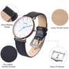 EACHE 14mm Black Leather Watch Bands for Women Quick Release