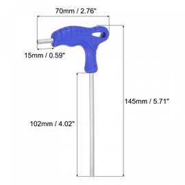 sourcing map 4mm Hex Key T-Handle Dual End Wrench Spanner, Metric CR-V Steel