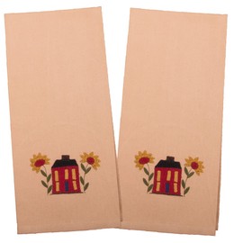 Home Collections by Raghu Country Towel (Set of 2), 18" x 28", Tan