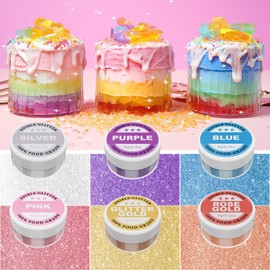 Essbarer Glitzer - 6g Lebensmittelfarbe Pulver für Schokolade, Erdbeeren, Cupcakes, Kuchen, Fondant (blau)