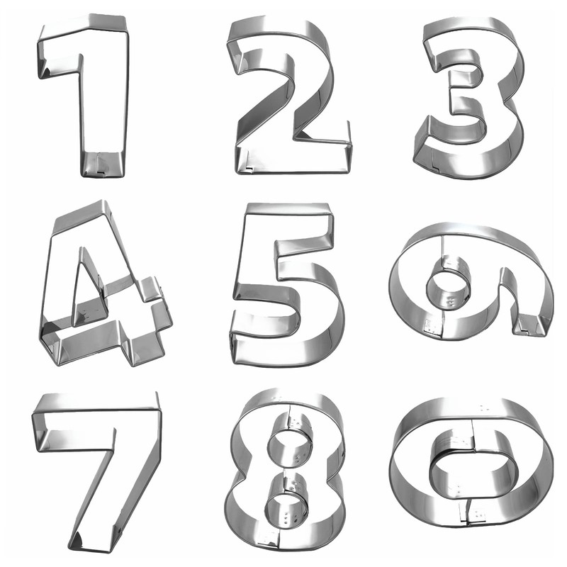 4 Inches Large Size Number Shaped Cookie Cutters Set of