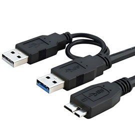 Dual USB 3.0 Type A to Micro-B USB Y Cable for External Hard Drives Buffalo