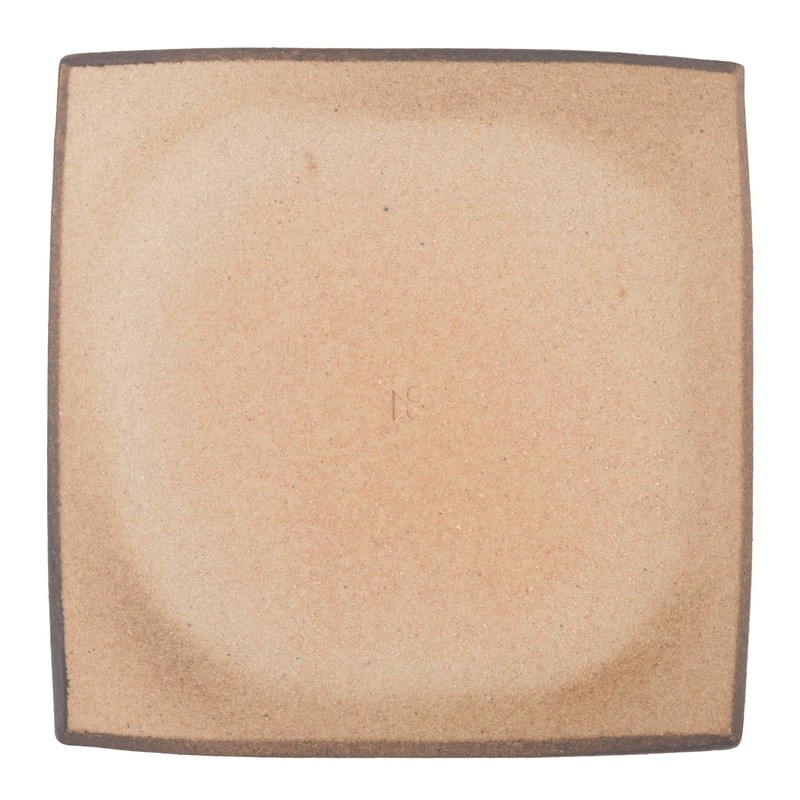 Marui Pottery MR-3-4281 Shigaraki Ware Hephimon Plate, Square, Length 5.1