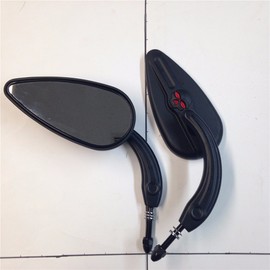 HTTMT MT383-SC-BK Black Teardrop Skull Zombie Mirrors Compatible with Sportster Dyna Touring Dyna Wide Glide EFI FXDWGI