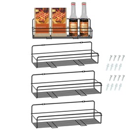 WEJIPP Spice Rack Holders Organizer for Wall Mount,Hanging Spice Shelf Storage Racks Seasoning Organizer Extra Storage for Kitchen Pantry Cabinet Cupboard Door Mount,4 Packs