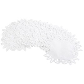 Pack of 12 Batten Lace Doilies 100% Cotton Traditional Handmade Table Linen Doyleys - White (8")