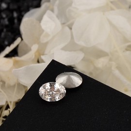 BAIYIYI 10pcs Nail Art Rhinestone Gems Pointed Back Clear K9 Glass Crystal Shiny Zircon Nail Diamonds Oval Shape 5 * 7mm Mini Rhinestone for DIY Acrylic Nail Art Decoration