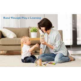 Rakibo Montessori Color Sorting Toy for Toddlers Ages 1 2 3 4 5 – Wooden Educational Toy with Lids, Pegs, Sticks & Discs – Fine Motor Skill & Sensory Activity Toy for Boys & Girls