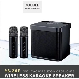 YS-203 Wireless Bluetooth Karaoke Speaker with 2 Wireless Microphones