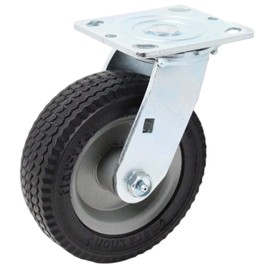 IconCasterWheels 6 x 2” Air Free/Flat Free Industrial Swivel Caster| Top Plate 4 x 4.5” | Non-Marking Flat Free Wheel | Load Capacity 250 per Caster | Listing is for One Caster