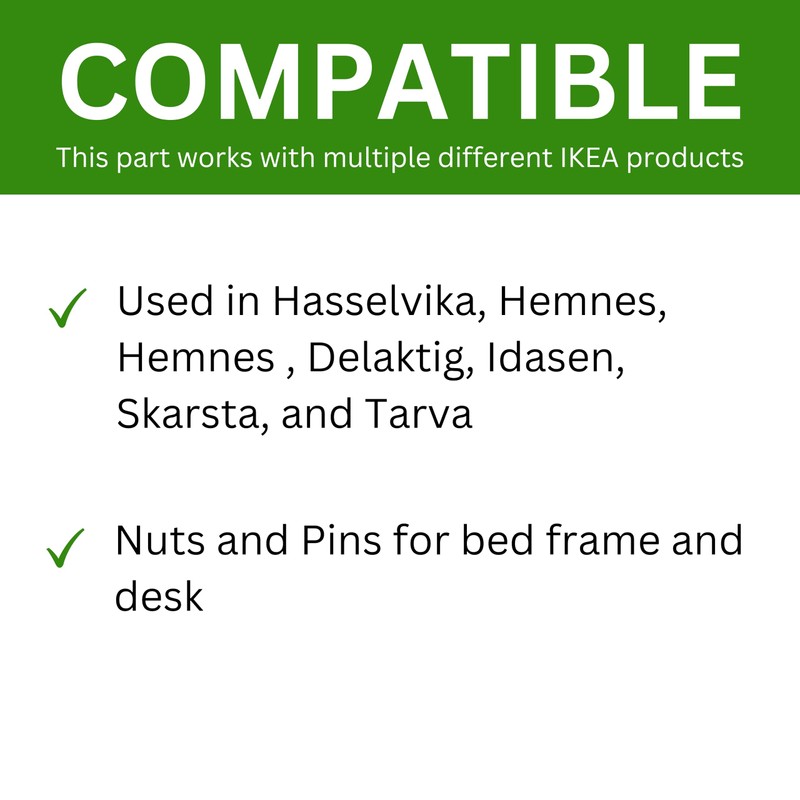 Spare Hardware Parts HEMNES Bed Frame Crescent Nut, Threaded Pin