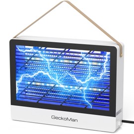 GeckoMan LED Indoor Bug Zapper Indoor Fruit Fly Trap for Indoors Mosquito Zapper Fly Zapper, Energy-Saving Max-Attract Hybrid-Spectrum Tube • 10-Yr Life, Enhanced High-Volt Instant Kill