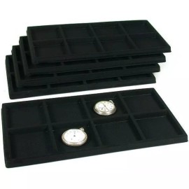 FindingKing 5 Black 8 Compartment Display Tray Inserts