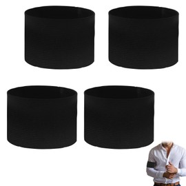 Captain Armbands Adjustable Leader Armband Wristbands for Events – 10PCS Adjustable Black Elastic Armbands, Nylon Polyester Material, Hook and Loop Closure, Ideal for Sports, Funerals