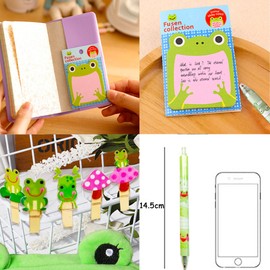 JeVenis Frog Pencil Pouch Frog Party Supplies Favors Frog Pens Frog Pencil Case Frog Stationery Frog Favors for Girls Sticky Notes Office School Supplies