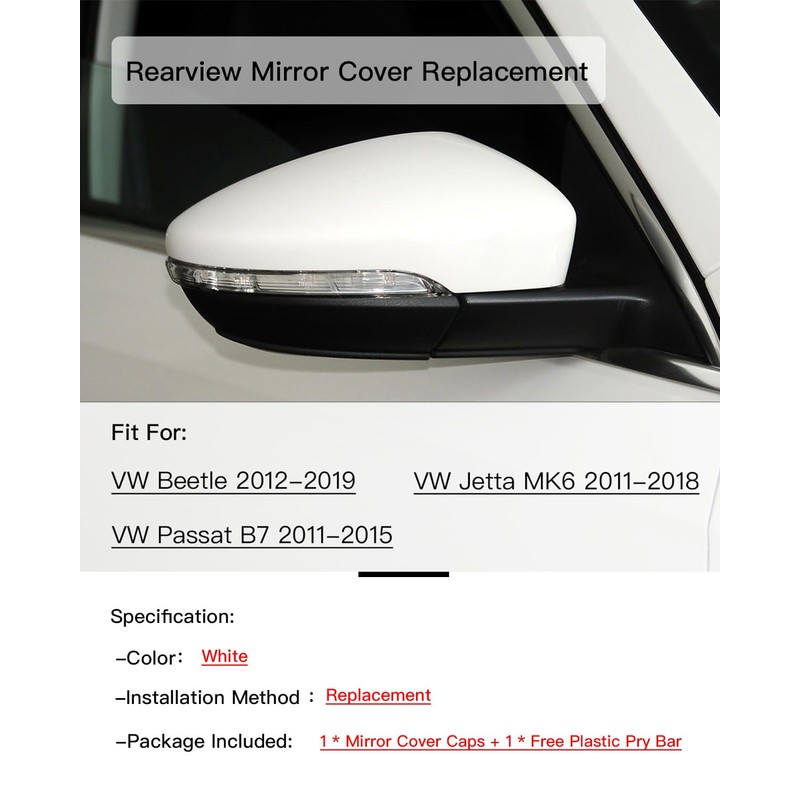 TKPUFR Direct Replacement Right Passenger Side Mirror Cover Cap Compatible