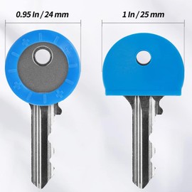 Key Caps Labels Colourful Pack of 8 Key Markers Round PVC Key Marking Set for Standard Thin Flat House Keys