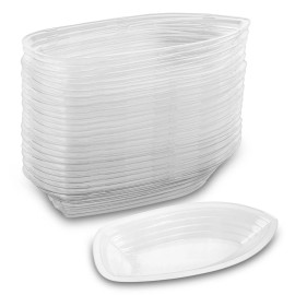 MT Products Clear Banana Split Boats 12 oz - Disposable Sundae Bowls, Pack of 15