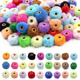 100 PCS Fuzzy Beads with Large Holes, Small Fluffy Beads for Beadable Pens