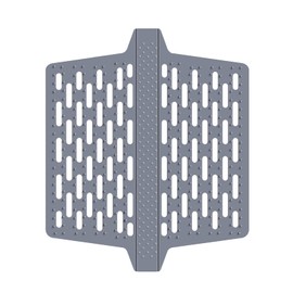 Sink Saddle with Powerful Suction Cups - Hollow Sink Divider Mat for Kitchen Sink Protector Mat, Easy to Clean、Insulated and Odourless, 12.8 x 1.2 x 4.9 in, Grey (Grey)