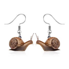 QLUYCKW Funny Animal Earring for Women Cute Acrylic Bunny Cow Chicken Pig Squirrel Dogs Cats Rooster Hedgehog Dangle Earrings Cute Cartoon Farm Earrings Country Animal Jewelry Gifts (Snail)