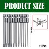 11Pcs 100mm Star Screwdriver Set Security Bit Set Security Screwdriver