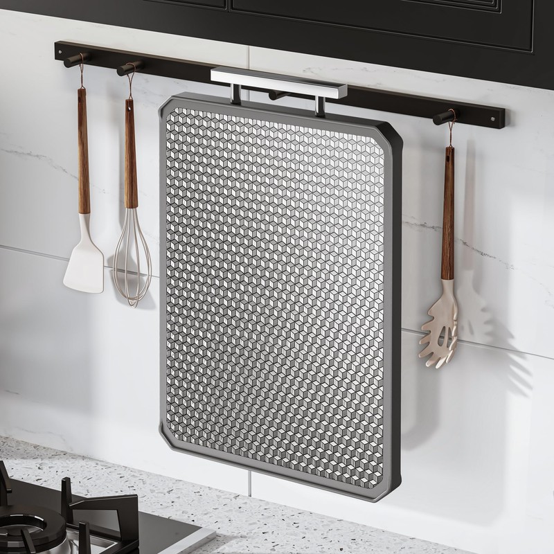 LOZOVIN 16"*11" Double Sided Stainless Steel/Wheat Straw Cutting Board, Separate