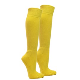 COUVER - Calcetines acolchados para hombre, para béisbol, softbol, para hombre, 1 par, Amarillo brillante sólido, Large