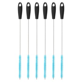 uxcell Drinking Straw Cleaner Brush, 6 Pcs 10.6" Long Reusable Straw Brush, Pipe Cleaners for Cleaning Tumbler, Sippy Cup, Bottle and Tube (Blue)