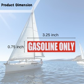 20PCS Gasoline Only Decal Stickers Vinyl Labels for Fuel Caps Cars Trucks Small Size Durable Weather Resistant 0.75 Inch x 3.25 Inch