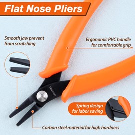 LEONTOOL Flat Mouth Lead Pliers, Duck Bill Pliers, Smooth Jaw, Flat Pincers, Handmade, Radio Pliers, Thin Grooved, Flat Pliers, For Accessories, Spring Included, Mini Pliers, Flat Pliers, Lightweight,