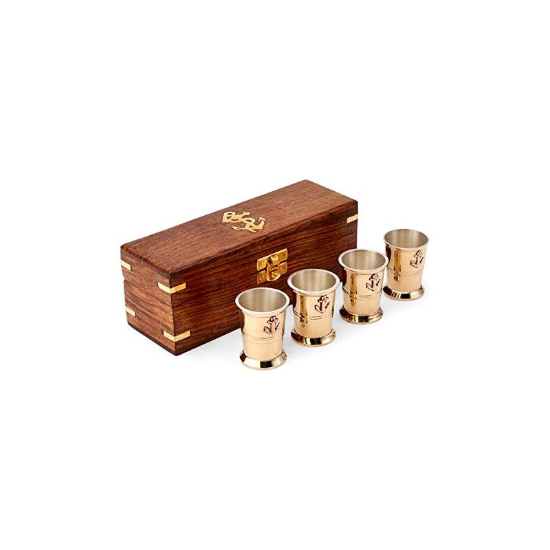 NKlaus Maritime 11709 Set of 4 Shot Cups Made of