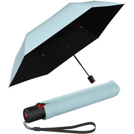 Knirps U.200 Ultra Light Duomatic Pocket Umbrella with UV and Heat Protection - Ice, Ice with black coating - UV and heat protection