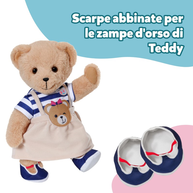 BABY born Teddy Abito a righe con applicazione di orsetto
