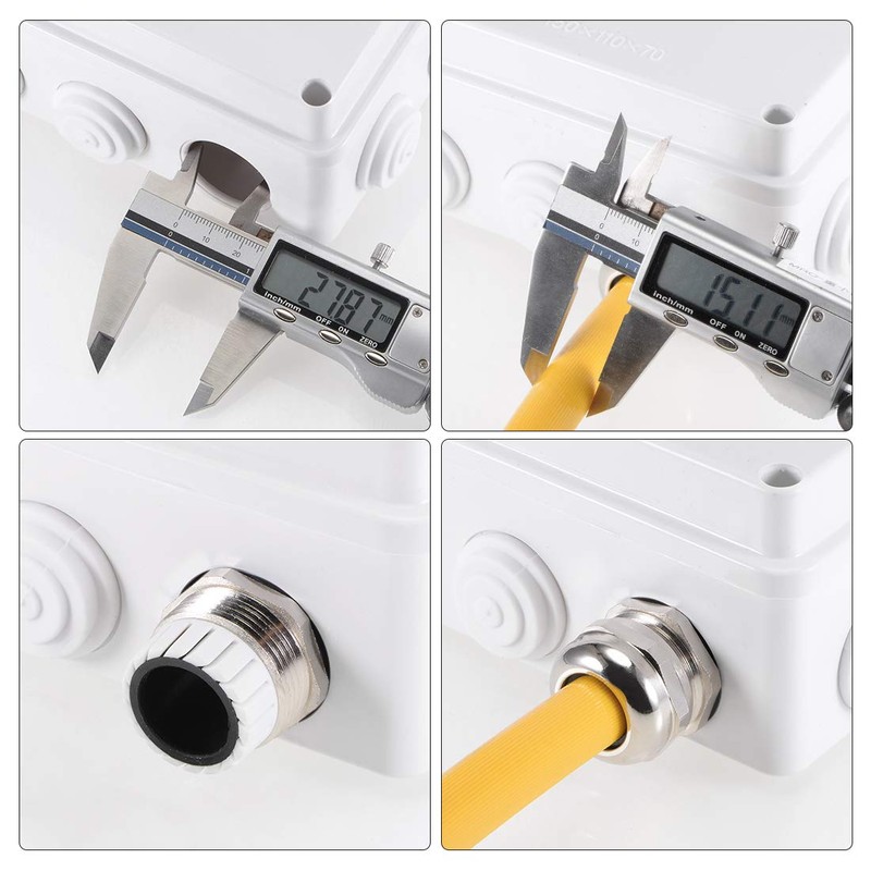 sourcing map 2Pcs M8 Cable Gland Metal Waterproof Connector Wire