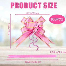 Cozevdnt Pull Bows, 100 Pcs Wrapping Pull Bow Ribbon, Multicolor Bows for Gift Wrapping Flower Presents Basket Birthday Wedding Valentine