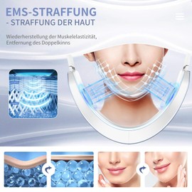 Electric V-Face Shaping Massager, ANLAN EMS Facelift Device, Red and Blue Phototherapy Face Massager, 6 Modes, Face Massager, V Shape Face Jawline Trainer with Remote Control