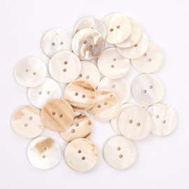 50PCS Mother of Pearl Shell Buttons,15mm Natural Sewing Buttons for Clothes, Blazers, Shirts, Suits, Dresses, DIY Crafts,2-Hole Design
