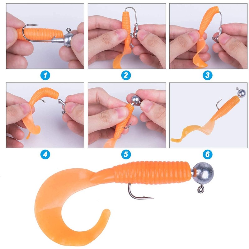 Goture Pack of 50 Fishing Hooks Jig Heads 1.5 g,