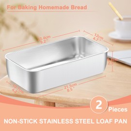 Herogo Loaf Pans Set of 2, 9 x 5 Inch Rectangle Bread Loaf Pans for Baking Bread Homemade Meatloaf, Banana, Brownies, Lasagnas, Healthy, Oven & Dishwasher Safe