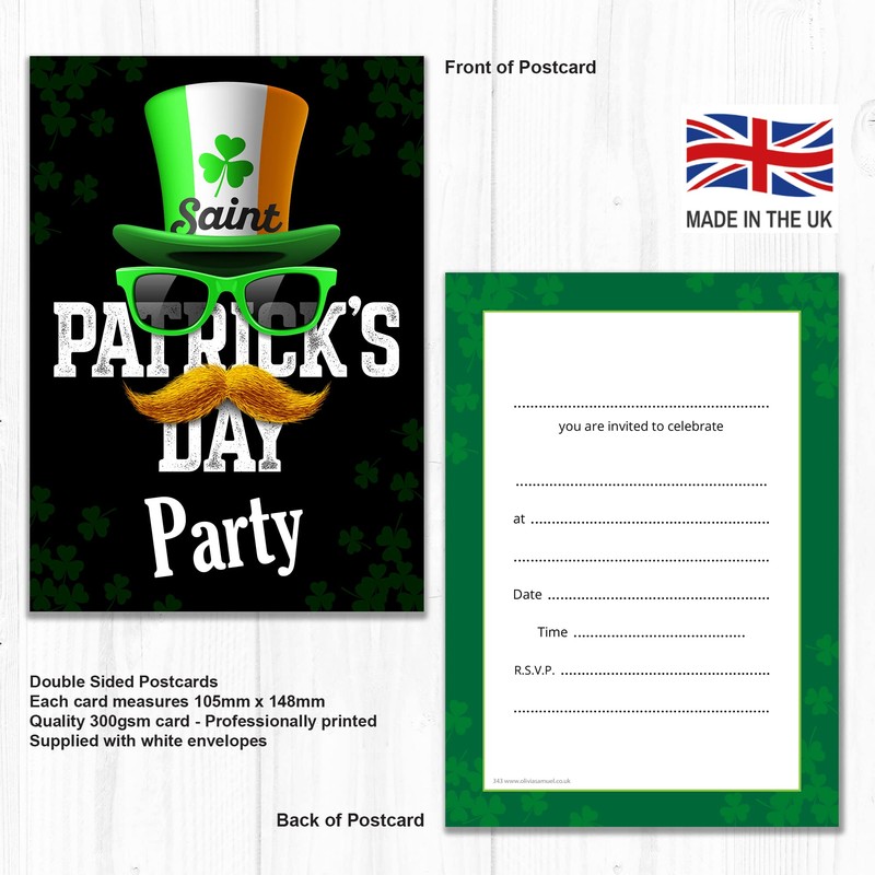 Olivia Samuel 20 x St Patrick's Day Party Invites from