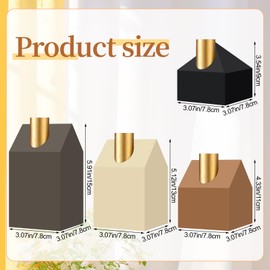 Newtay 4 Pcs Advent Wood Candle Holders Wooden Modern Advent Candlesticks Candle Holders House Candle Stick Holder for Christmas Advent Wreath Home Decor, Different Heights 3.54, 4.33, 5.12, 5.91 Inch