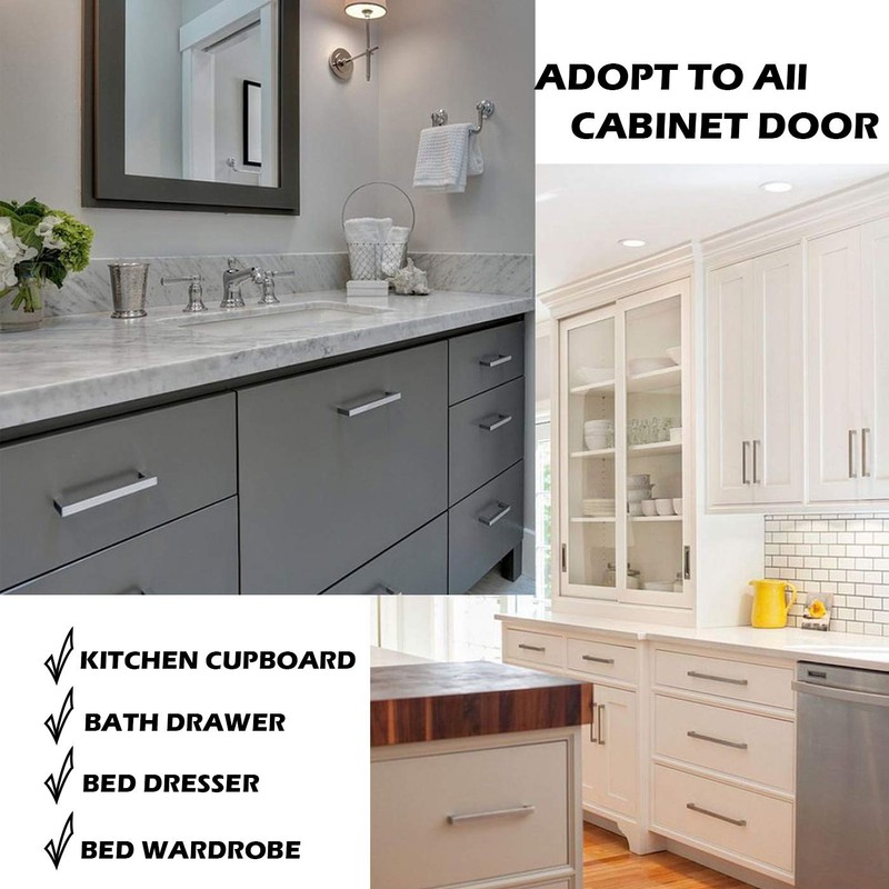 Gobrico Satin Nickel 2" Square Cabinet Knob Kitchen Cupboard Pull