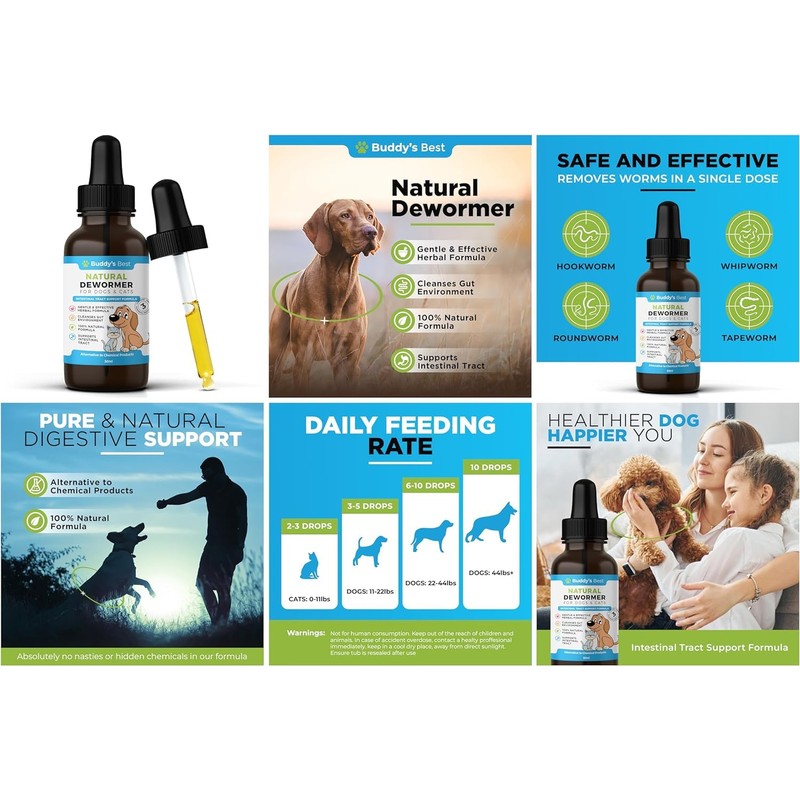 Twin Pack Natural Dewormer For Dogs & Cats | Intestinal