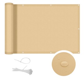 Cool Area balcony privacy screen,PES balcony cover anti-peeping,anti-rain, anti-ultraviolet,90x200 cm,Sand